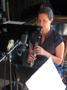 Michelle Coletta recording clarinet for The Magic Hourglass