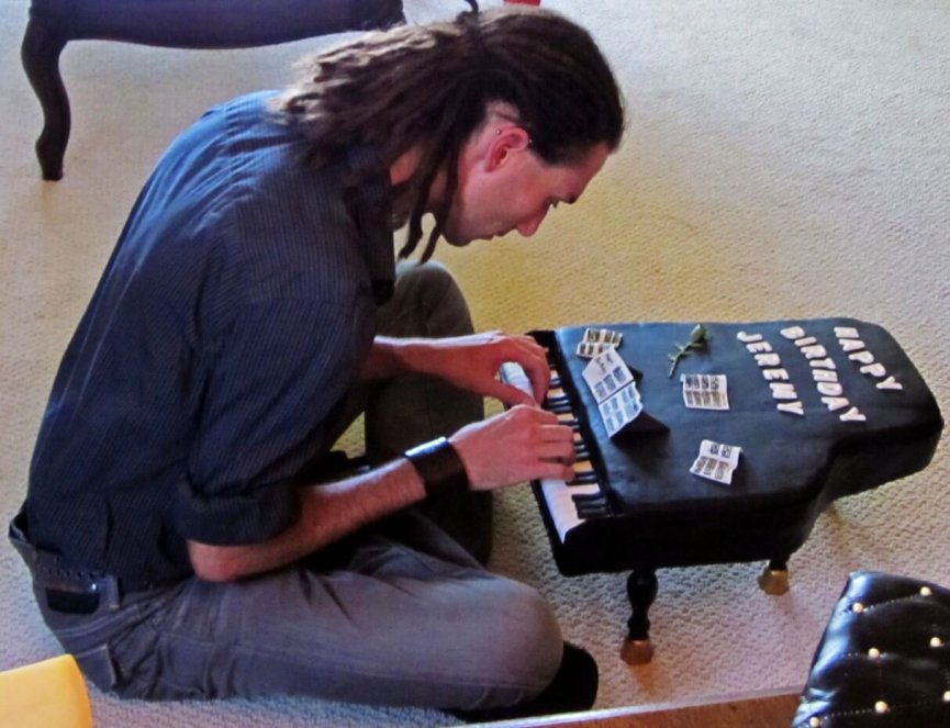 Playing my piano birthday cake like Schroeder