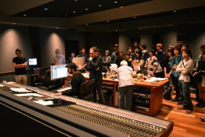 Citrus College students and Mark Isham recording session at The Bridge