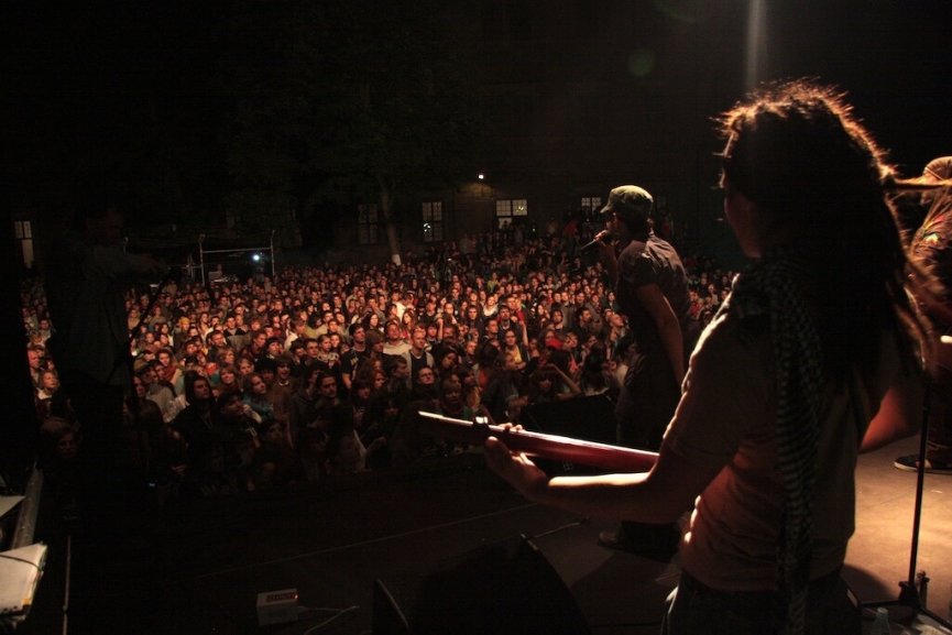 Christafari performs at the Slot Art Festival in Poland, their equivalent to Burning Man